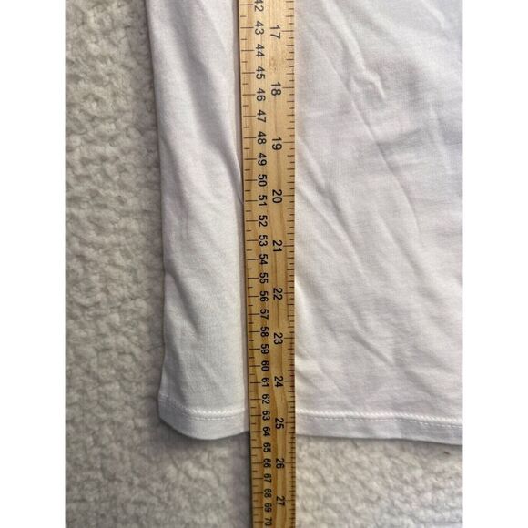 Boston Proper White Cotton/Modal Shirt Womens Casual Top One Shoulder Size M - Picture 9 of 9